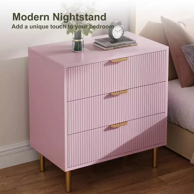 3-Drawer Dresser, Modern Wooden Bedroom Chest of Drawers With Storage Drawers, Farmhouse Style TV Stand for Living Room, Bedroom, Hallway