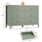 6-Drawer Dresser, Modern Wooden Bedroom Chest of Drawers With Storage Drawers, Farmhouse Style TV Stand for Living Room, Bedroom, Hallway
