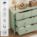 6-Drawer Dresser, Modern Wooden Bedroom Chest of Drawers With Storage Drawers, Farmhouse Style TV Stand for Living Room, Bedroom, Hallway