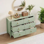 6-Drawer Dresser, Modern Wooden Bedroom Chest of Drawers With Storage Drawers, Farmhouse Style TV Stand for Living Room, Bedroom, Hallway