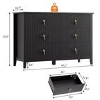 6-Drawer Dresser, Modern Wooden Bedroom Chest of Drawers With Storage Drawers, Farmhouse Style TV Stand for Living Room, Bedroom, Hallway