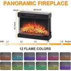 Fireplace TV Stand, 59'' TV Stand with Fireplace, Electric Fireplace Heater, Entertainment Center with Frame and LED Light Colors, TV Console Cabinet