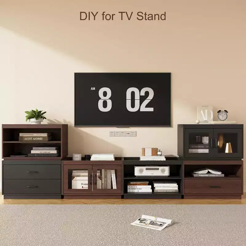 Stckable Storage 2-Shelf, 28 Wide Storage Bins with Open Compartment for Closet Organizers