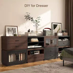 Stckable Storage 2-Shelf, 28 Wide Storage Bins with Open Compartment for Closet Organizers