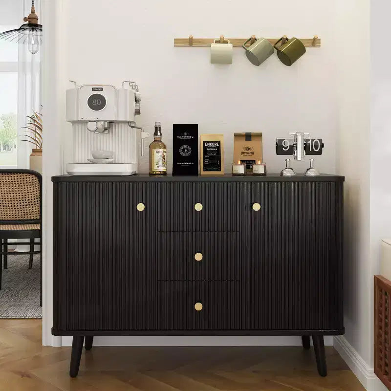 CuisinSmart 47 Sideboard Buffet Cabinet with Drawers, Fluted Accent Storage Cabinet with 2 Doors&3 Drawers, Modern Credenza for Entryway Living Room