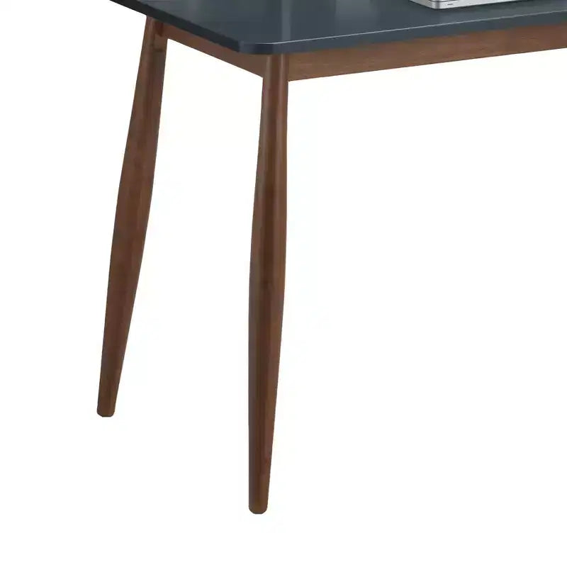 Okak 43IN Mid-Century Wooden Office Desk with Display Shelves, Writing Desk with Elegent Design, Computer Desk for Living Room, Bedroom