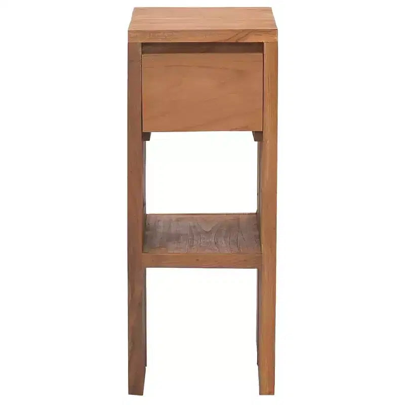 vidaXL Bedside Cabinet Natural Wood Solid Teak Wood Small
