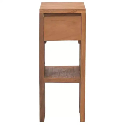 vidaXL Bedside Cabinet Natural Wood Solid Teak Wood Small
