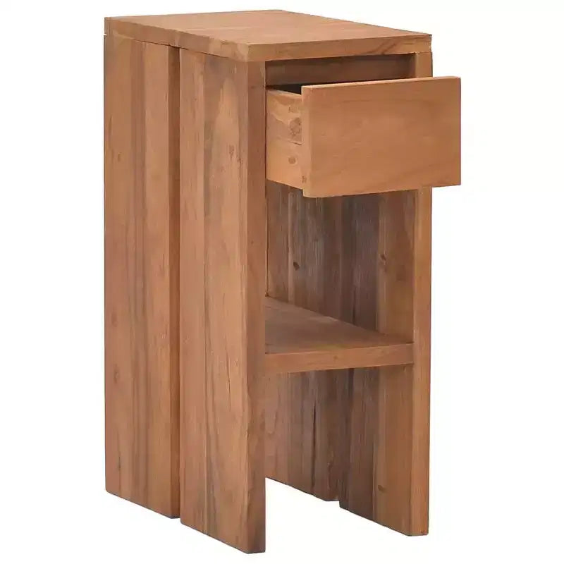 vidaXL Bedside Cabinet Natural Wood Solid Teak Wood Small