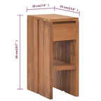 vidaXL Bedside Cabinet Natural Wood Solid Teak Wood Small