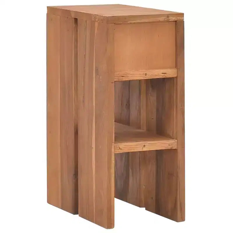 vidaXL Bedside Cabinet Natural Wood Solid Teak Wood Small