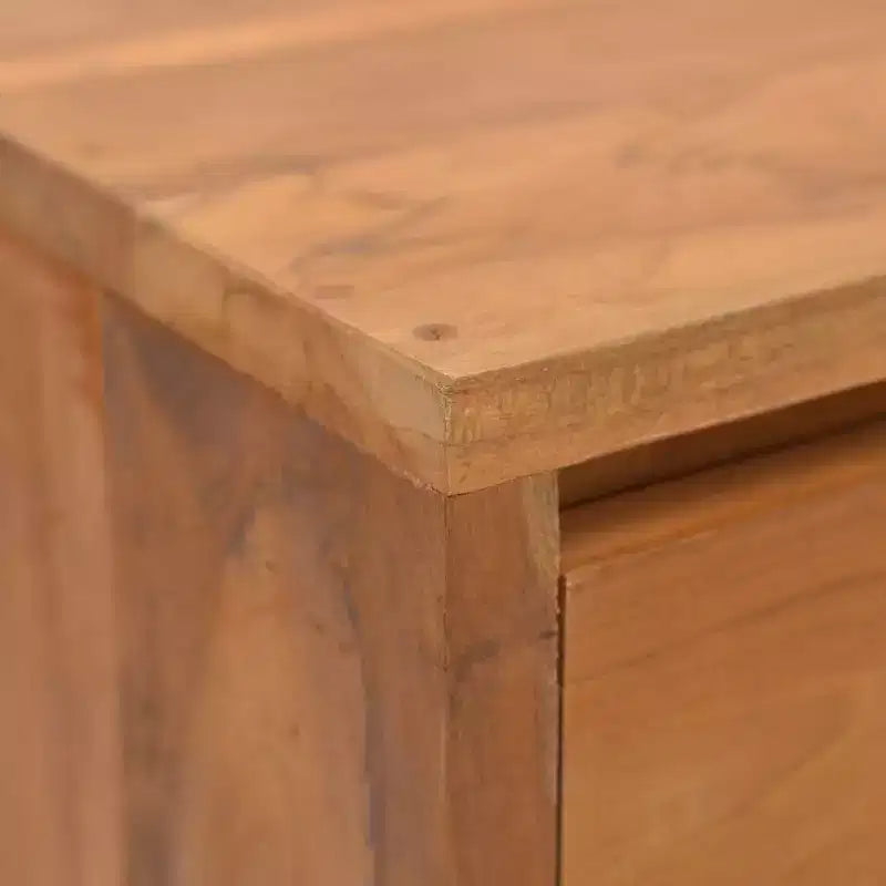 vidaXL Bedside Cabinet Natural Wood Solid Teak Wood Small