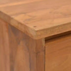 vidaXL Bedside Cabinet Natural Wood Solid Teak Wood Small