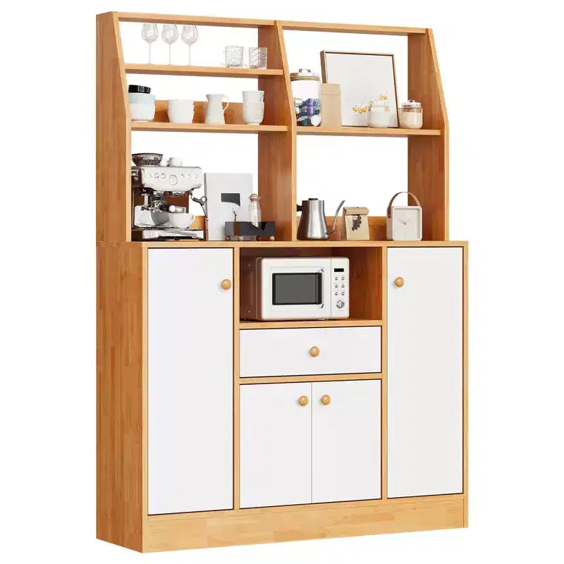 Farmhouse Wood Sideboard Buffet Cabinet with Drawers, Large Freestanding Kitchen Pantry Storage Cabinet with Adjustable Shelves for Entryway