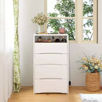 Famapy White Vanity with LED-Lit Mirror,Drawers & Movable Stool,3-Light Modes,Kids Vanity Nightstand,Computer Desk,Christmas Gift
