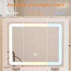 Famapy White Vanity with LED-Lit Mirror,Drawers & Movable Stool,3-Light Modes,Kids Vanity Nightstand,Computer Desk,Christmas Gift