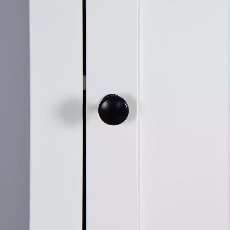 MAYEERTY Bathroom Floor Storage Cabinet with 2 Doors & 6 Shelves, Multifunctional Wooden Cabinet for Living Room Bathroom