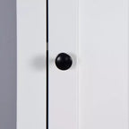 MAYEERTY Bathroom Floor Storage Cabinet with 2 Doors & 6 Shelves, Multifunctional Wooden Cabinet for Living Room Bathroom