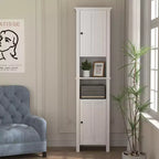 MAYEERTY Bathroom Floor Storage Cabinet with 2 Doors & 6 Shelves, Multifunctional Wooden Cabinet for Living Room Bathroom