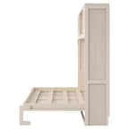 Full Size Murphy Bed Wall Bed with Storage Cabinets, Rustic Style Space-Saving Bed Frame - ModernLuxe