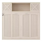 Full Size Murphy Bed Wall Bed with Storage Cabinets, Rustic Style Space-Saving Bed Frame - ModernLuxe
