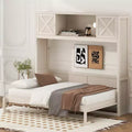 Full Size Murphy Bed Wall Bed with Storage Cabinets, Rustic Style Space-Saving Bed Frame - ModernLuxe