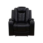 MAYEERTY Power Recliner Chair, Electric Breathable Leather Reclining Chair with USB Charging, Adjustable Backrest for Living Room, Black
