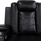 MAYEERTY Power Recliner Chair, Electric Breathable Leather Reclining Chair with USB Charging, Adjustable Backrest for Living Room, Black