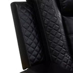 MAYEERTY Power Recliner Chair, Electric Breathable Leather Reclining Chair with USB Charging, Adjustable Backrest for Living Room, Black