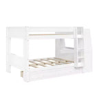 Polibi Full Size Bunk Bed with Built-In Bookshelves, Desk and Storage Space