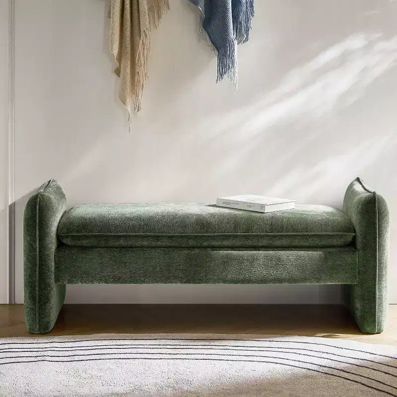 Donna Modern Chenille Fabric Upholstered Bench|ARTFUL LIVING DESIGN