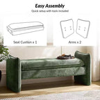 Donna Modern Chenille Fabric Upholstered Bench|ARTFUL LIVING DESIGN