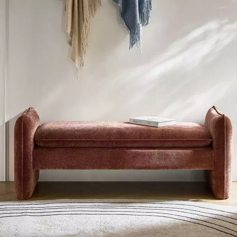 Donna Modern Chenille Fabric Upholstered Bench|ARTFUL LIVING DESIGN