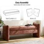 Donna Modern Chenille Fabric Upholstered Bench|ARTFUL LIVING DESIGN