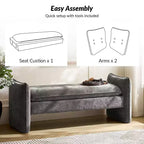 Donna Modern Chenille Fabric Upholstered Bench|ARTFUL LIVING DESIGN