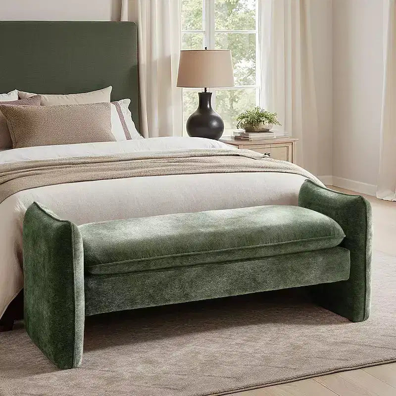 Donna Modern Chenille Fabric Upholstered Bench|ARTFUL LIVING DESIGN