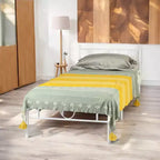 FurnitureR Twin Size Metal Bed Frame with Headboard and Footboard Under Foundation Storage, No Box Spring Needed, Easy Assembly, White