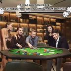 Octagon Poker Table with 8 Cup Holders, Casino Leisure Table for 8 Players, Blackjack Gaming Table with Water-Resistant Cushioned Rail