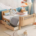 Okak Twin/Full Safe Profile Platform Bed Frame with Storage & Detachable Fence,Modern Student Bed for Bedroom,Kids Room