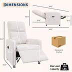 Recliner Chair - Adjustable Recliner Sofa, Overstuffed Ergonomic Design, Tall Back, 2 Side Pockets, for Living Room