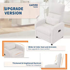 Recliner Chair - Adjustable Recliner Sofa, Overstuffed Ergonomic Design, Tall Back, 2 Side Pockets, for Living Room