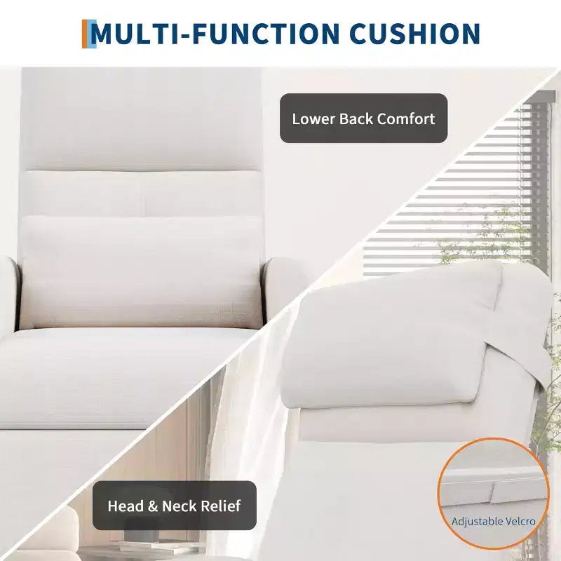 Recliner Chair - Adjustable Recliner Sofa, Overstuffed Ergonomic Design, Tall Back, 2 Side Pockets, for Living Room