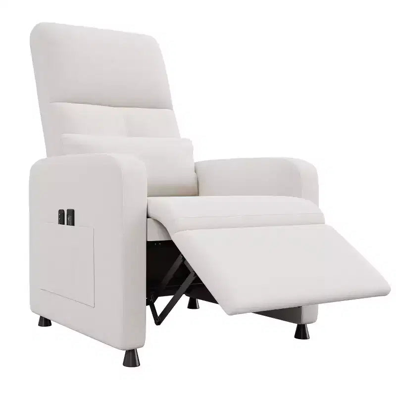 Recliner Chair - Adjustable Recliner Sofa, Overstuffed Ergonomic Design, Tall Back, 2 Side Pockets, for Living Room