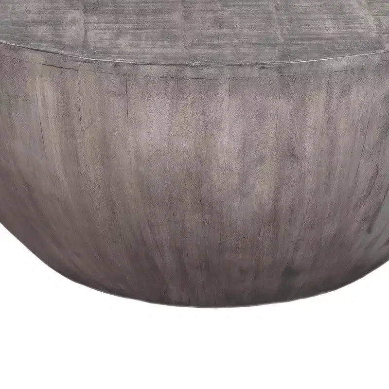 Royal Hampton 36 Inch Round Coffee Table, Handcrafted Drum Shape