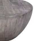 Royal Hampton 36 Inch Round Coffee Table, Handcrafted Drum Shape