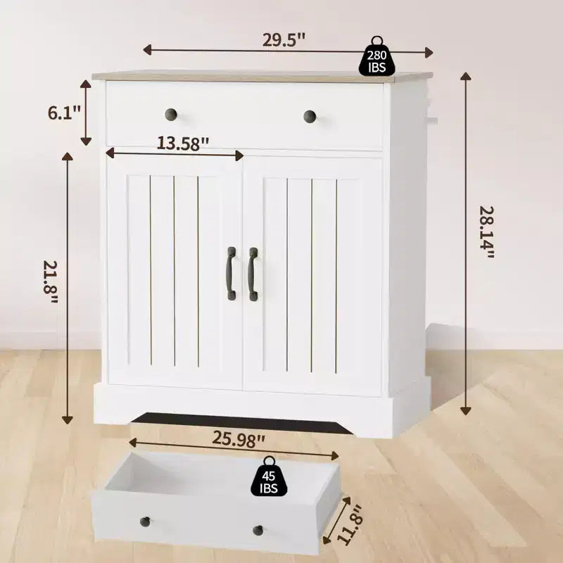 Modern Sideboard Buffet Cabinet, Adjustable Shelves, Wood Kitchen Pantry,Modern Coffee Bar Buffet Table,