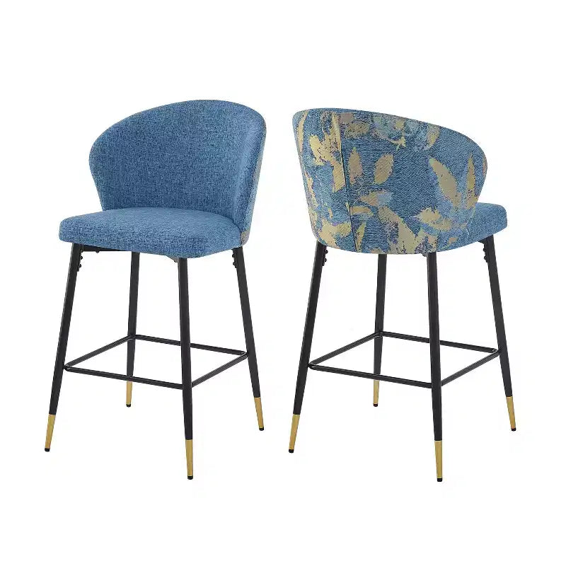 MAYEERTY Dining Chairs Set of 2, Rattan Backrest, Metal Frame, Boucle Upholstery for Living