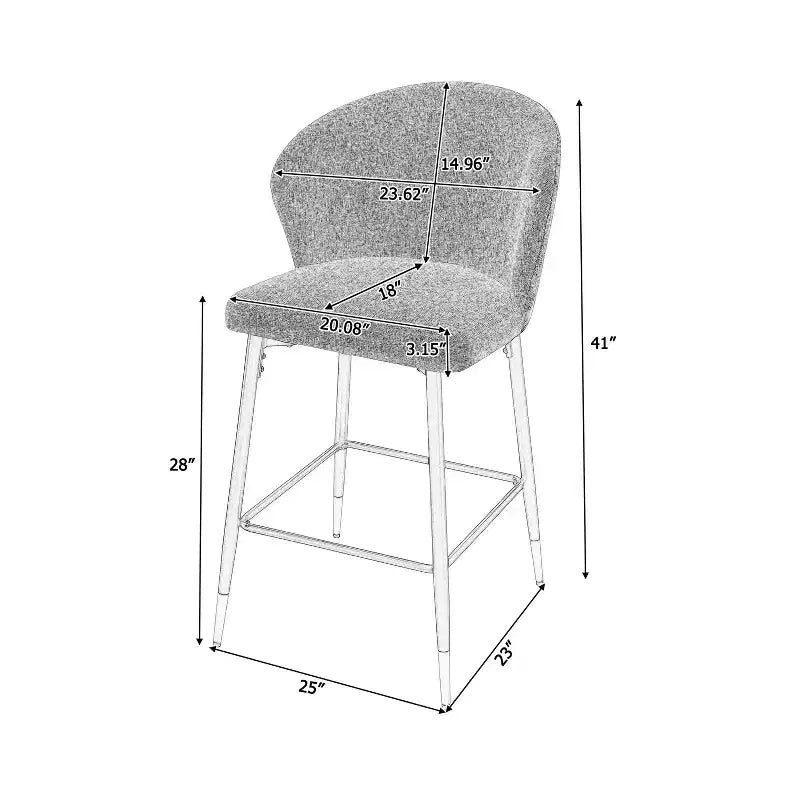 MAYEERTY Dining Chairs Set of 2, Rattan Backrest, Metal Frame, Boucle Upholstery for Living