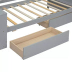 Wood Twin Size Daybed Frame with Storage Drawers, Day Bed Frame Twin with Storage Shelves for Kids Boys Girls
