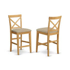 HomeStock 41.5 in.H Brown Finish High Back Wooden Counter Barstool in Rectangle Shape with Polyster Unupholstered